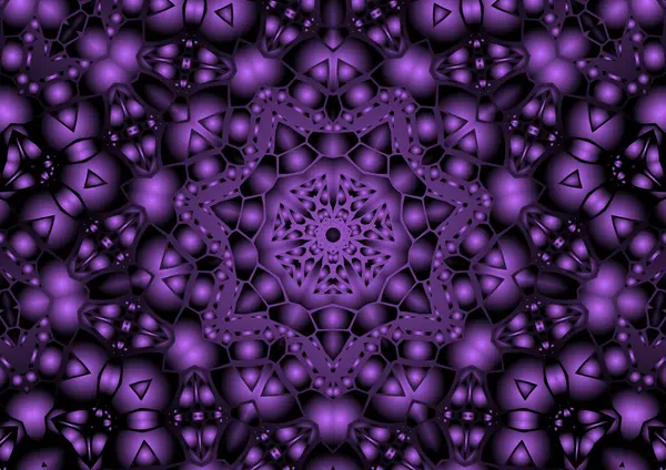 Dijital illüstrasyon, geometrik soyut renkli kaleydoskop simetrik desen ve gradyan etkisi. Klasik güzel dekoratif arkaplan