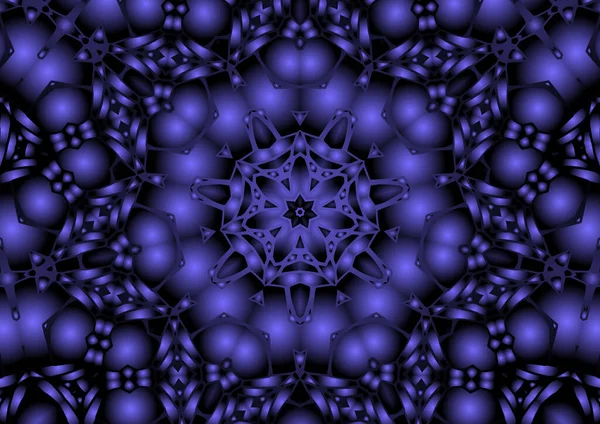 Dijital illüstrasyon, geometrik soyut renkli kaleydoskop simetrik desen ve gradyan etkisi. Klasik güzel dekoratif arkaplan