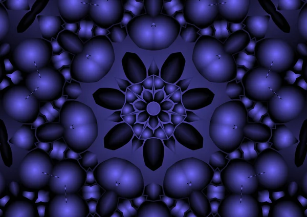 Dijital illüstrasyon, geometrik soyut renkli kaleydoskop simetrik desen ve gradyan etkisi. Klasik güzel dekoratif arkaplan