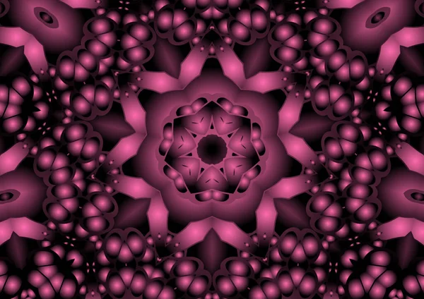 Dijital illüstrasyon, geometrik soyut renkli kaleydoskop simetrik desen ve gradyan etkisi. Klasik güzel dekoratif arkaplan