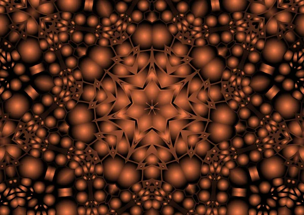 Dijital illüstrasyon, geometrik soyut renkli kaleydoskop simetrik desen ve gradyan etkisi. Klasik güzel dekoratif arkaplan