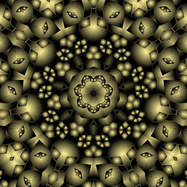 Dijital illüstrasyon, geometrik soyut renkli kaleydoskop simetrik desen ve gradyan etkisi. Klasik güzel dekoratif arkaplan