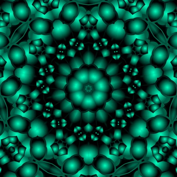 Dijital illüstrasyon, geometrik soyut renkli kaleydoskop simetrik desen ve gradyan etkisi. Klasik güzel dekoratif arkaplan