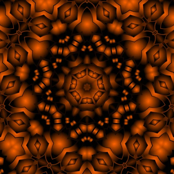 Dijital illüstrasyon, geometrik soyut renkli kaleydoskop simetrik desen ve gradyan etkisi. Klasik güzel dekoratif arkaplan