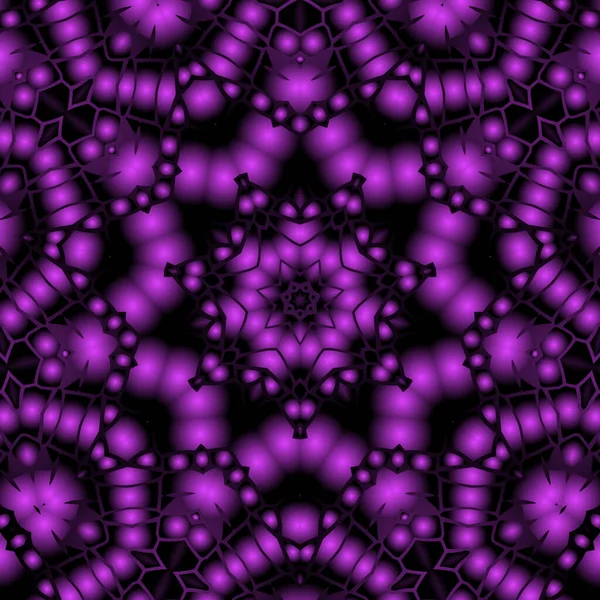 Dijital illüstrasyon, geometrik soyut renkli kaleydoskop simetrik desen ve gradyan etkisi. Klasik güzel dekoratif arkaplan