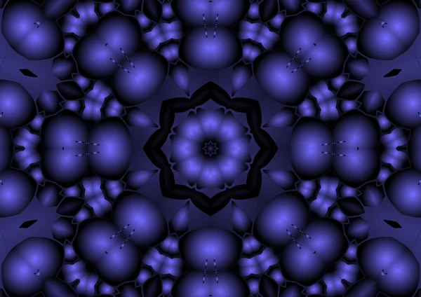 Dijital illüstrasyon, geometrik soyut renkli kaleydoskop simetrik desen ve gradyan etkisi. Klasik güzel dekoratif arkaplan