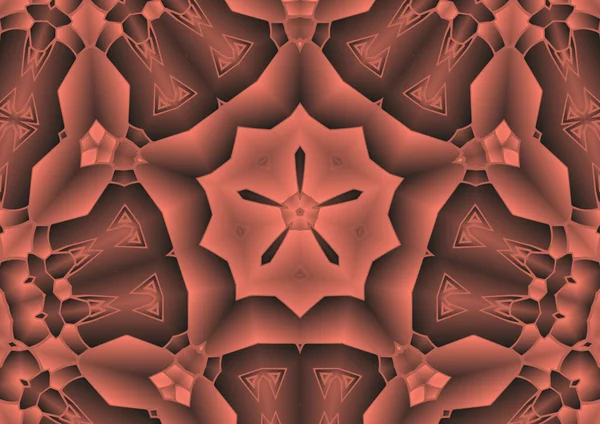 Digitális Illusztráció Geometrikus Absztrakt Színes Kaleidoszkóp Szimmetrikus Minta Gradiens Hatással — Stock Fotó