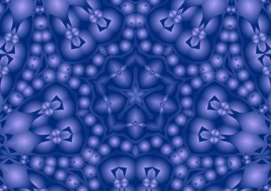 Dijital illüstrasyon, geometrik soyut renkli kaleydoskop simetrik desen ve gradyan etkisi. Klasik güzel dekoratif arkaplan