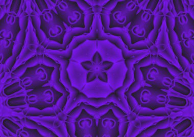 Dijital illüstrasyon, geometrik soyut renkli kaleydoskop simetrik desen ve gradyan etkisi. Klasik güzel dekoratif arkaplan