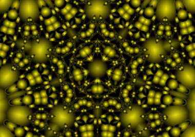 Dijital illüstrasyon, geometrik soyut renkli kaleydoskop simetrik desen ve gradyan etkisi. Klasik güzel dekoratif arkaplan