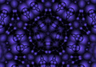 Dijital illüstrasyon, geometrik soyut renkli kaleydoskop simetrik desen ve gradyan etkisi. Klasik güzel dekoratif arkaplan