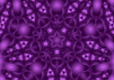 Dijital illüstrasyon, geometrik soyut renkli kaleydoskop simetrik desen ve gradyan etkisi. Klasik güzel dekoratif arkaplan