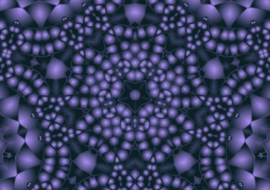 Dijital illüstrasyon, geometrik soyut renkli kaleydoskop simetrik desen ve gradyan etkisi. Klasik güzel dekoratif arkaplan