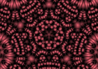 Dijital illüstrasyon, geometrik soyut renkli kaleydoskop simetrik desen ve gradyan etkisi. Klasik güzel dekoratif arkaplan