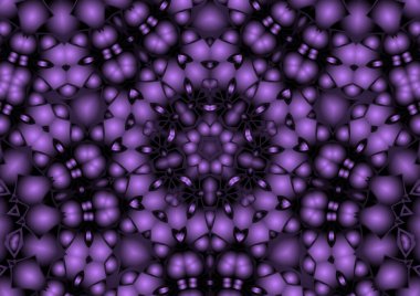 Dijital illüstrasyon, geometrik soyut renkli kaleydoskop simetrik desen ve gradyan etkisi. Klasik güzel dekoratif arkaplan