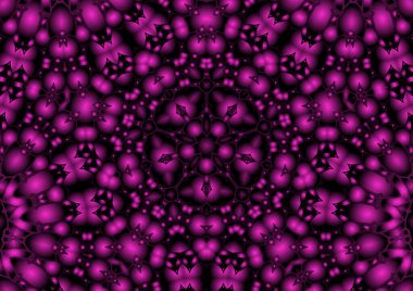 Dijital illüstrasyon, geometrik soyut renkli kaleydoskop simetrik desen ve gradyan etkisi. Klasik güzel dekoratif arkaplan