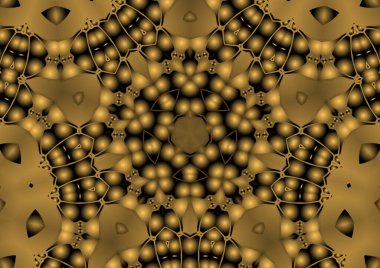Dijital illüstrasyon, geometrik soyut renkli kaleydoskop simetrik desen ve gradyan etkisi. Klasik güzel dekoratif arkaplan