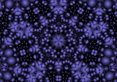 Dijital illüstrasyon, geometrik soyut renkli kaleydoskop simetrik desen ve gradyan etkisi. Klasik güzel dekoratif arkaplan