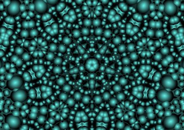 Dijital illüstrasyon, geometrik soyut renkli kaleydoskop simetrik desen ve gradyan etkisi. Klasik güzel dekoratif arkaplan