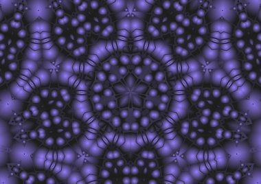 Dijital illüstrasyon, geometrik soyut renkli kaleydoskop simetrik desen ve gradyan etkisi. Klasik güzel dekoratif arkaplan