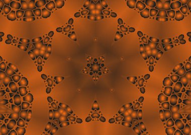 Dijital illüstrasyon, geometrik soyut renkli kaleydoskop simetrik desen ve gradyan etkisi. Klasik güzel dekoratif arkaplan