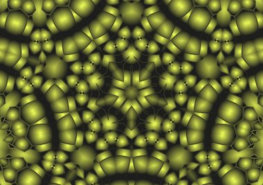 Dijital illüstrasyon, geometrik soyut renkli kaleydoskop simetrik desen ve gradyan etkisi. Klasik güzel dekoratif arkaplan