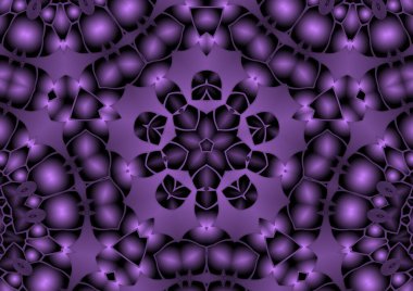 Dijital illüstrasyon, geometrik soyut renkli kaleydoskop simetrik desen ve gradyan etkisi. Klasik güzel dekoratif arkaplan