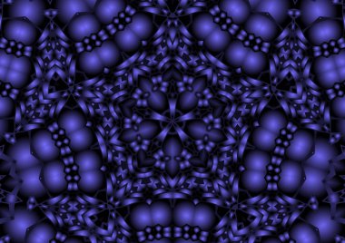 Dijital illüstrasyon, geometrik soyut renkli kaleydoskop simetrik desen ve gradyan etkisi. Klasik güzel dekoratif arkaplan