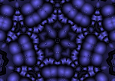 Dijital illüstrasyon, geometrik soyut renkli kaleydoskop simetrik desen ve gradyan etkisi. Klasik güzel dekoratif arkaplan