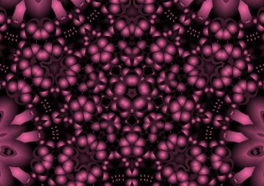 Dijital illüstrasyon, geometrik soyut renkli kaleydoskop simetrik desen ve gradyan etkisi. Klasik güzel dekoratif arkaplan