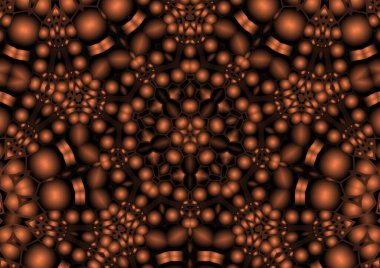 Dijital illüstrasyon, geometrik soyut renkli kaleydoskop simetrik desen ve gradyan etkisi. Klasik güzel dekoratif arkaplan