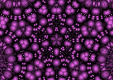 Dijital illüstrasyon, geometrik soyut renkli kaleydoskop simetrik desen ve gradyan etkisi. Klasik güzel dekoratif arkaplan