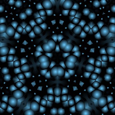 Dijital illüstrasyon, geometrik soyut renkli kaleydoskop simetrik desen ve gradyan etkisi. Klasik güzel dekoratif arkaplan