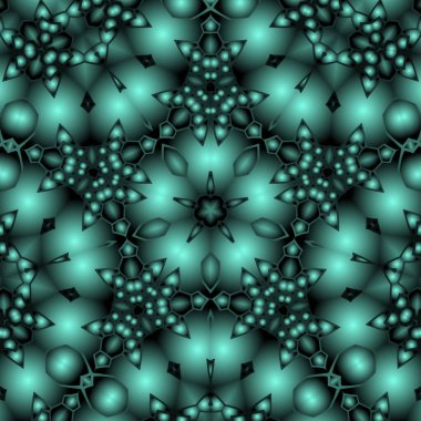 Dijital illüstrasyon, geometrik soyut renkli kaleydoskop simetrik desen ve gradyan etkisi. Klasik güzel dekoratif arkaplan