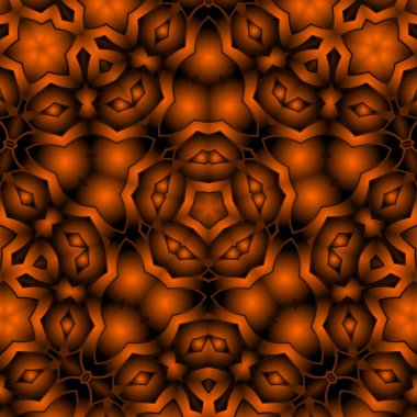 Dijital illüstrasyon, geometrik soyut renkli kaleydoskop simetrik desen ve gradyan etkisi. Klasik güzel dekoratif arkaplan