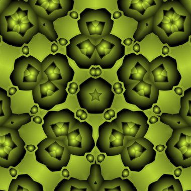 Dijital illüstrasyon, geometrik soyut renkli kaleydoskop simetrik desen ve gradyan etkisi. Klasik güzel dekoratif arkaplan