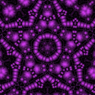 Dijital illüstrasyon, geometrik soyut renkli kaleydoskop simetrik desen ve gradyan etkisi. Klasik güzel dekoratif arkaplan