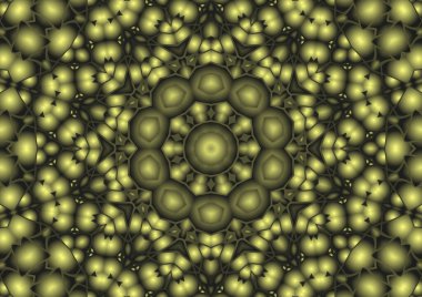 Dijital illüstrasyon, geometrik soyut renkli kaleydoskop simetrik desen ve gradyan etkisi. Klasik güzel dekoratif arkaplan