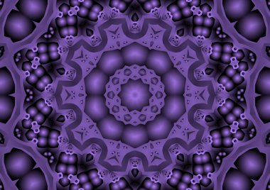 Dijital illüstrasyon, geometrik soyut renkli kaleydoskop simetrik desen ve gradyan etkisi. Klasik güzel dekoratif arkaplan