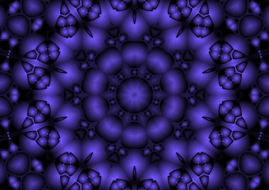 Dijital illüstrasyon, geometrik soyut renkli kaleydoskop simetrik desen ve gradyan etkisi. Klasik güzel dekoratif arkaplan