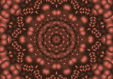 Dijital illüstrasyon, geometrik soyut renkli kaleydoskop simetrik desen ve gradyan etkisi. Klasik güzel dekoratif arkaplan