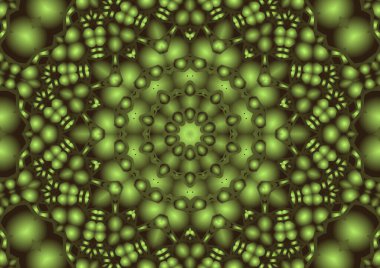 Dijital illüstrasyon, geometrik soyut renkli kaleydoskop simetrik desen ve gradyan etkisi. Klasik güzel dekoratif arkaplan