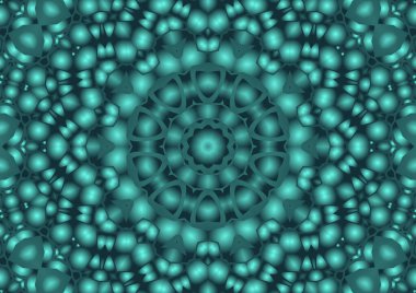 Dijital illüstrasyon, geometrik soyut renkli kaleydoskop simetrik desen ve gradyan etkisi. Klasik güzel dekoratif arkaplan