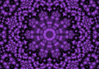 Dijital illüstrasyon, geometrik soyut renkli kaleydoskop simetrik desen ve gradyan etkisi. Klasik güzel dekoratif arkaplan