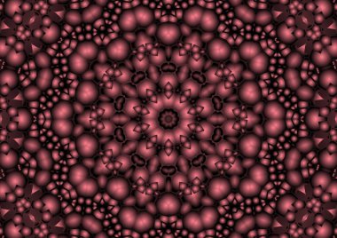 Dijital illüstrasyon, geometrik soyut renkli kaleydoskop simetrik desen ve gradyan etkisi. Klasik güzel dekoratif arkaplan