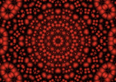 Dijital illüstrasyon, geometrik soyut renkli kaleydoskop simetrik desen ve gradyan etkisi. Klasik güzel dekoratif arkaplan