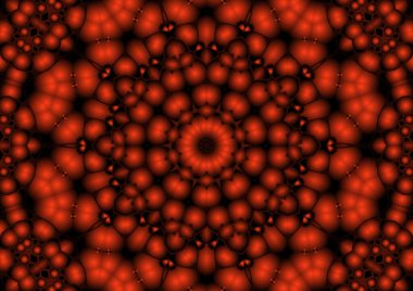 Dijital illüstrasyon, geometrik soyut renkli kaleydoskop simetrik desen ve gradyan etkisi. Klasik güzel dekoratif arkaplan