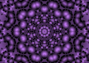 Dijital illüstrasyon, geometrik soyut renkli kaleydoskop simetrik desen ve gradyan etkisi. Klasik güzel dekoratif arkaplan