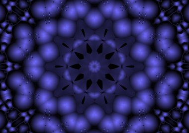 Dijital illüstrasyon, geometrik soyut renkli kaleydoskop simetrik desen ve gradyan etkisi. Klasik güzel dekoratif arkaplan