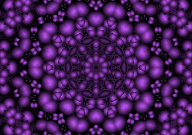 Dijital illüstrasyon, geometrik soyut renkli kaleydoskop simetrik desen ve gradyan etkisi. Klasik güzel dekoratif arkaplan